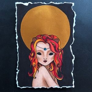 “Leo” Zodiac Moon Spirit Art Print 5” by 7”